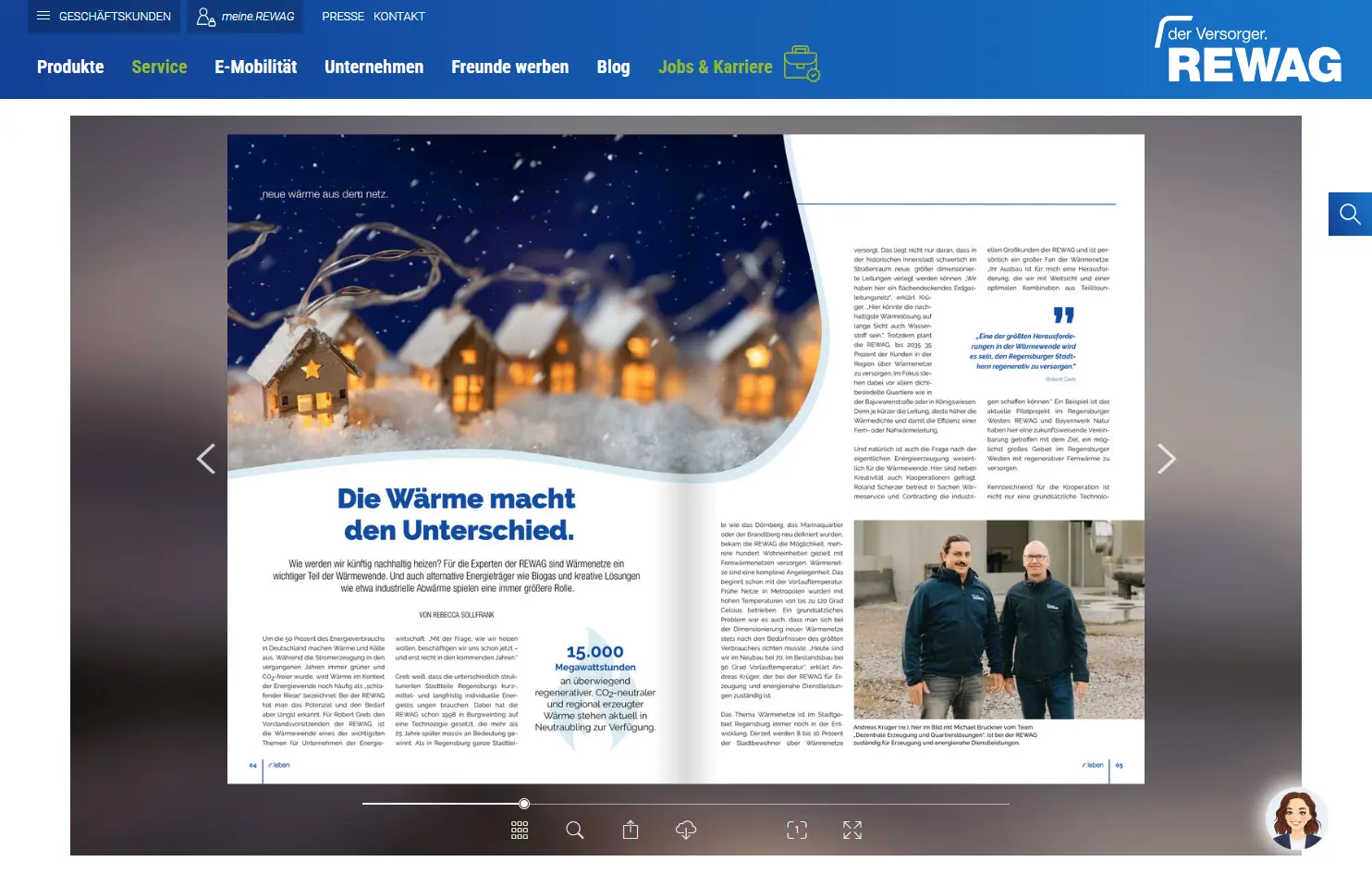 E-paper-Ansicht des Kundenmagazins