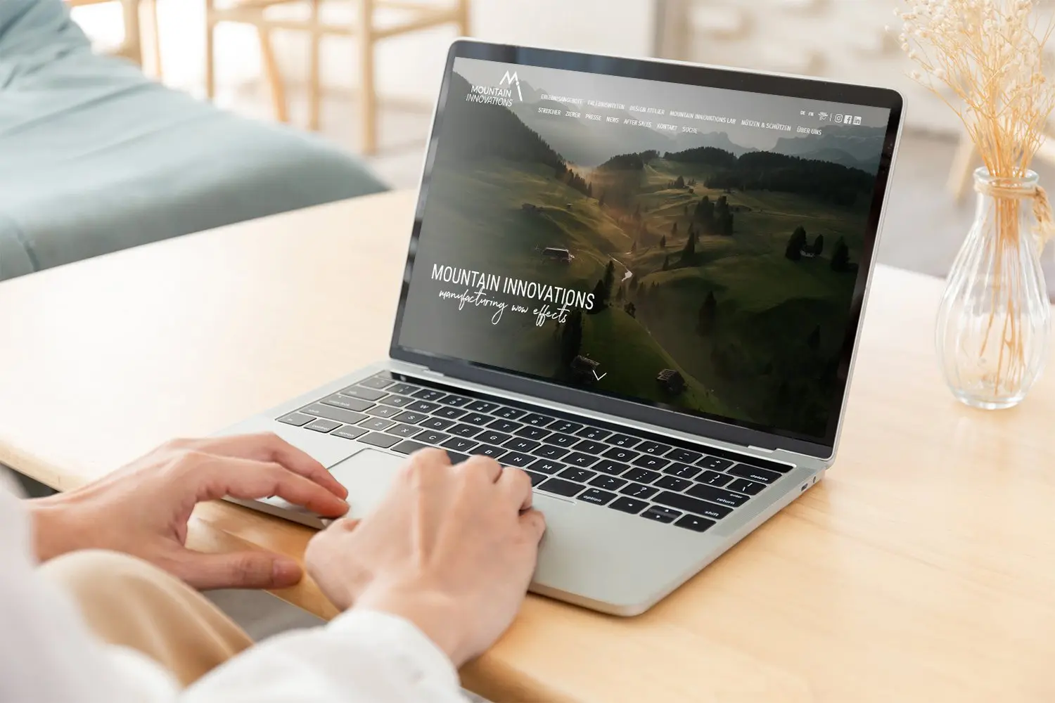 Mockup der Mountain Innovations Startseite