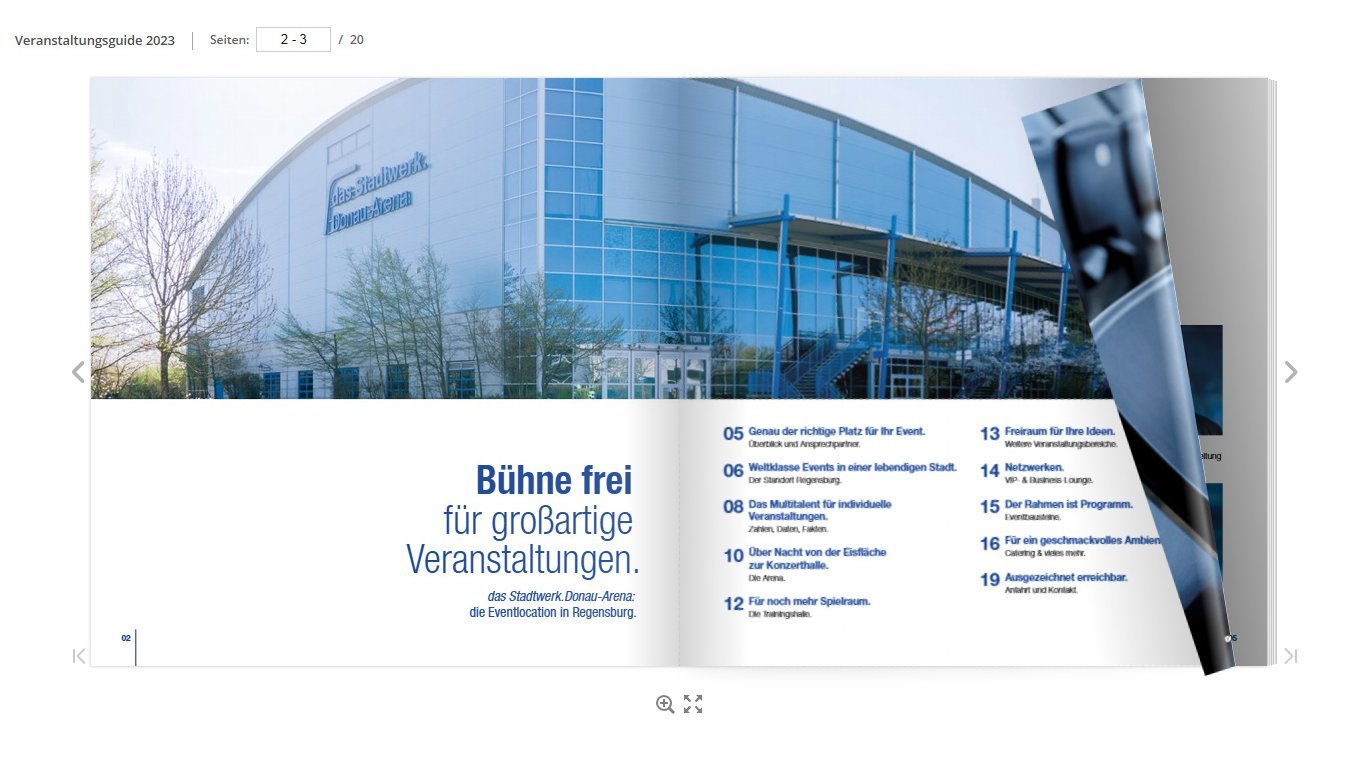 Screenshot der Stadtwerk-Website mit Ansicht eines ePapers