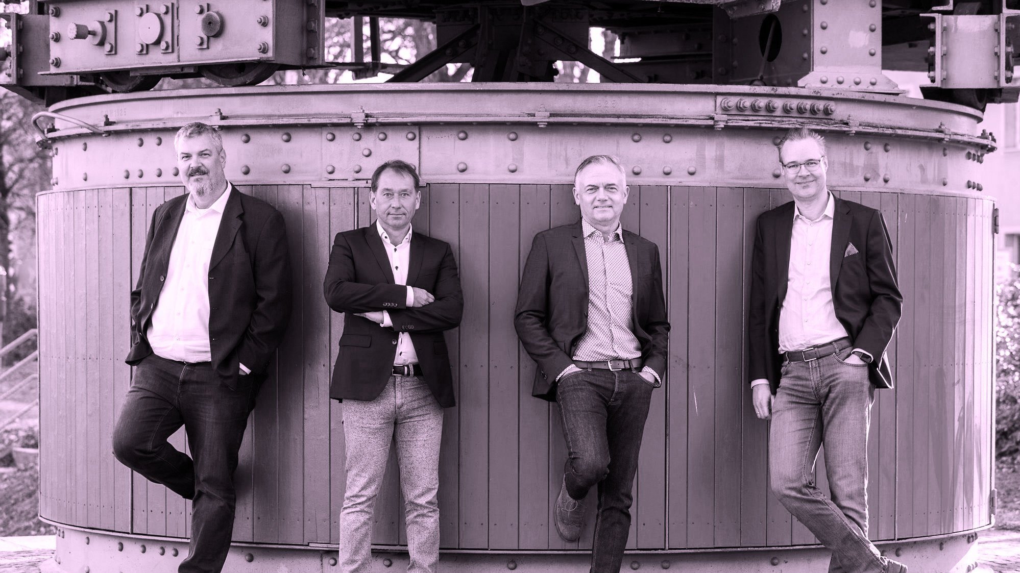 Die Geschäftsführer der CONCEPTNET GmbH: Marius Schuller, Christian Meier, Roland Wurm und Christian Omonsky (Foto: Uwe Moosburger)