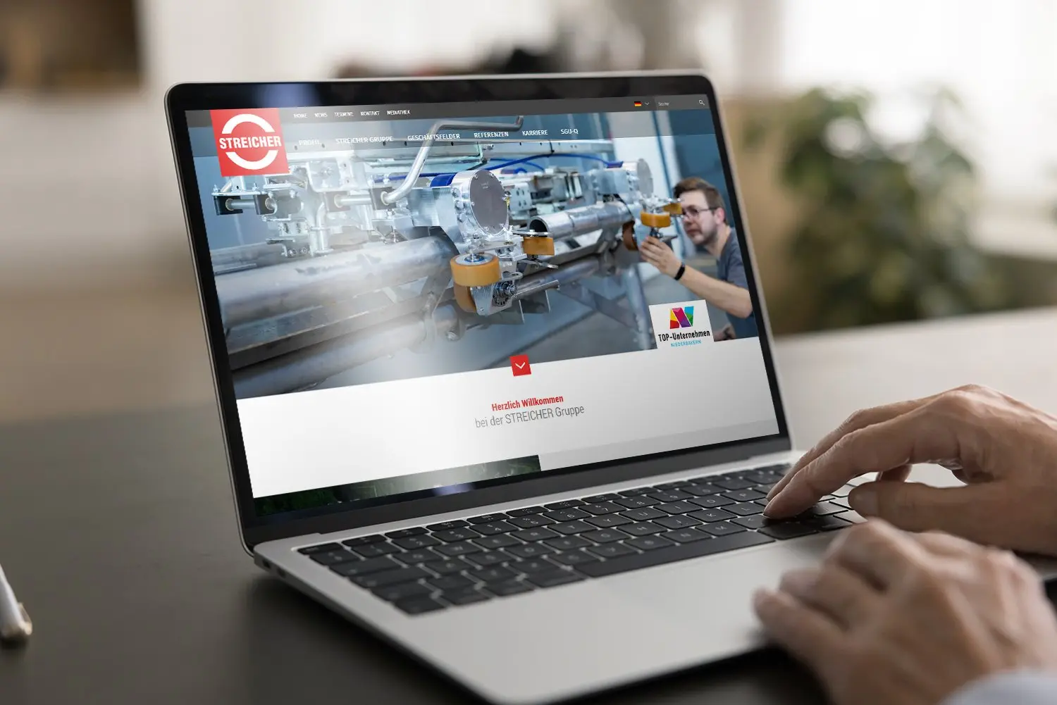 Mockup der Streicher.de Website