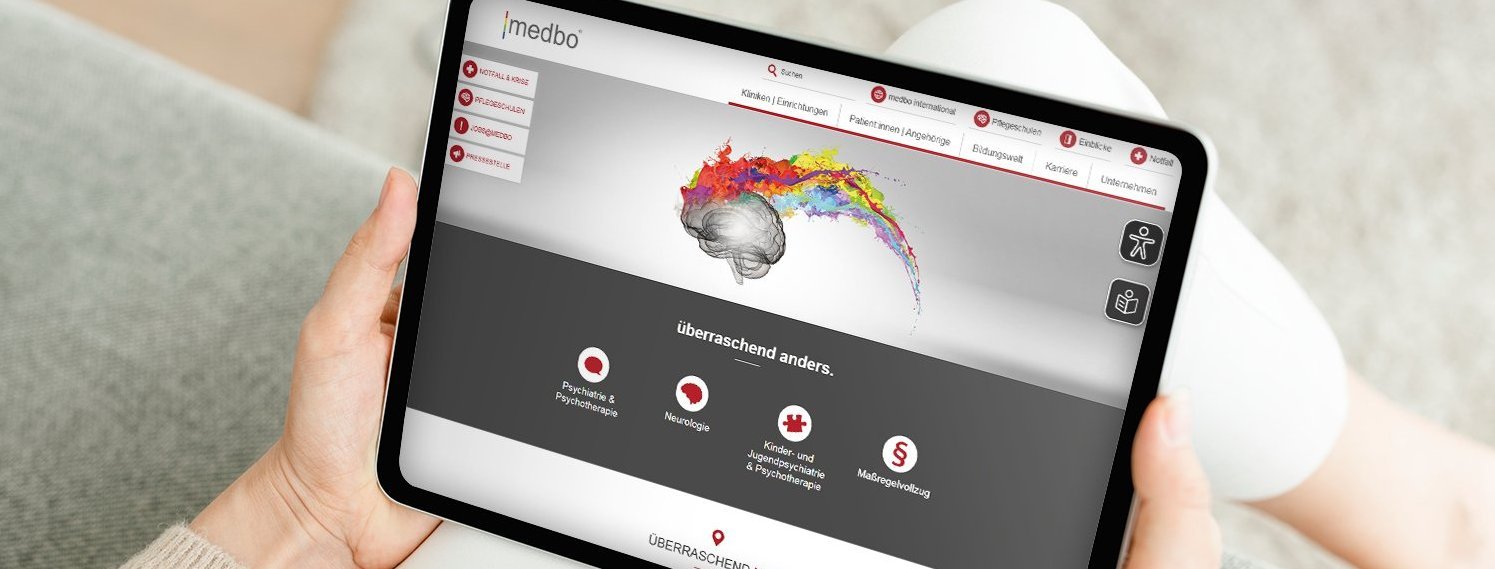 Mockup der Startseite der medbo Website