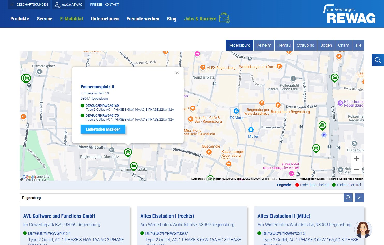 Ansicht der REWAG-Ladekarte