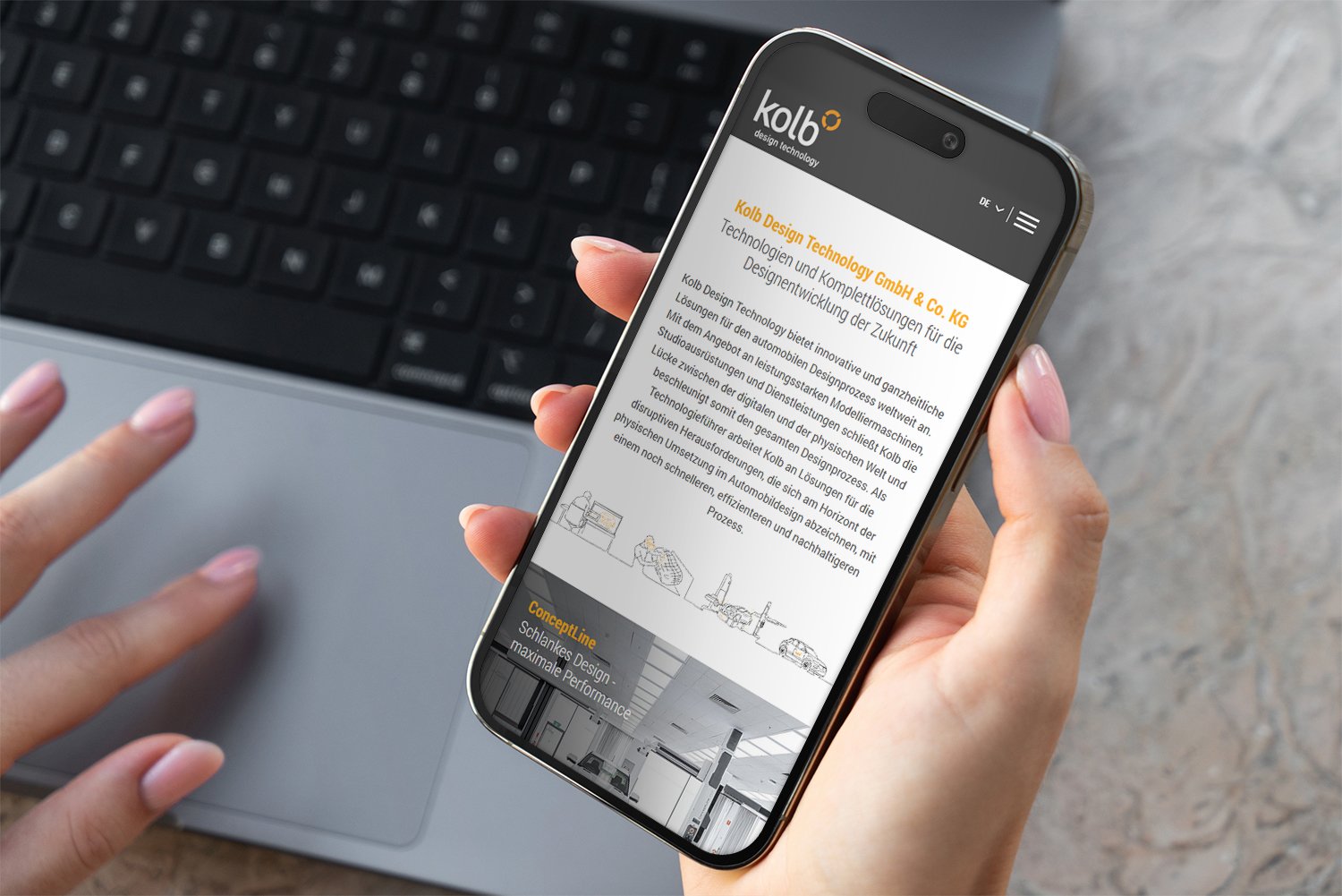 Mockup Smartphone Ansicht Kolb Technology